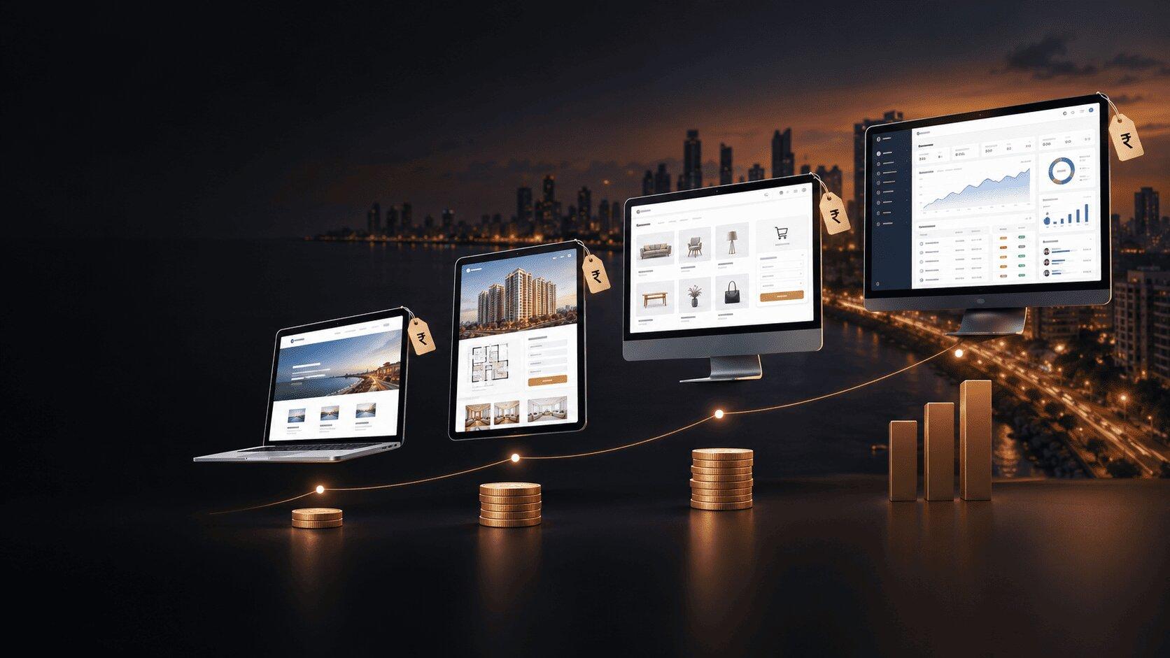 Website development cost in Mumbai compared across brochure, real-estate, ecommerce, and web application projects