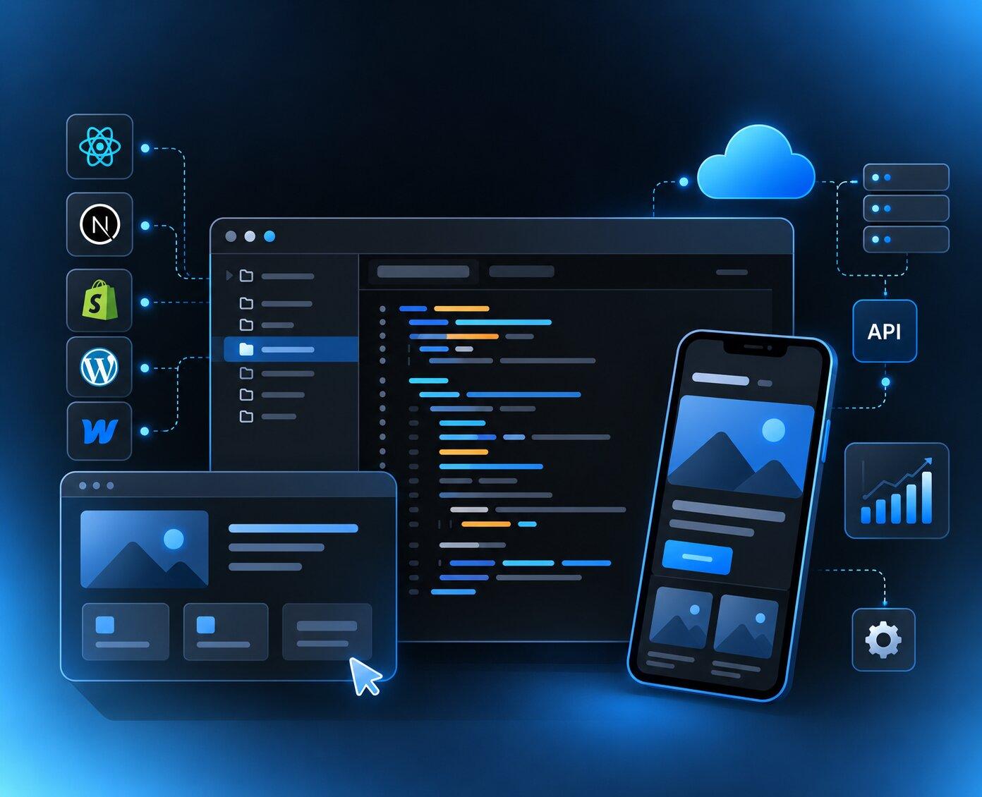 Custom web and application development workspace