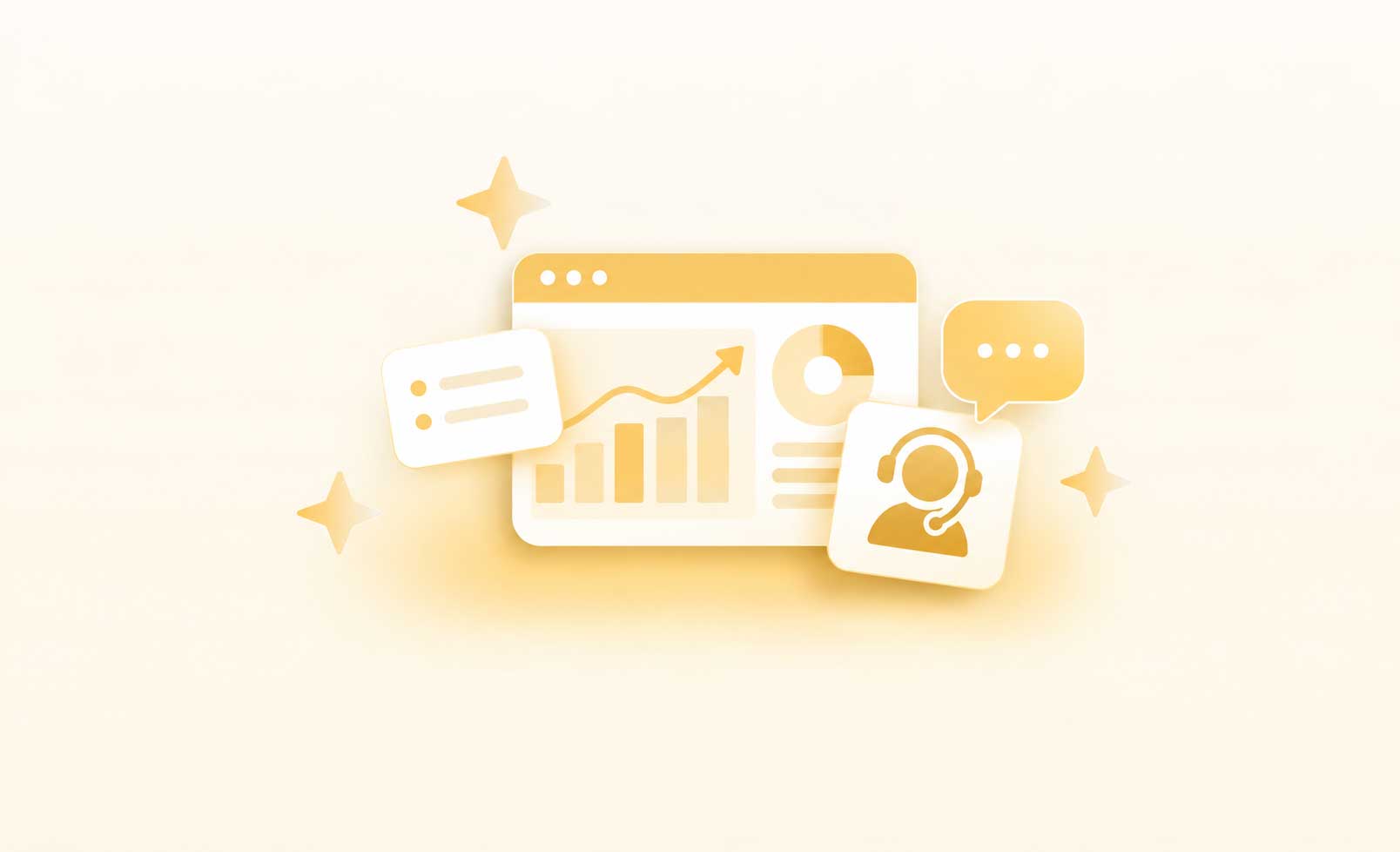 Analytics dashboard and ongoing digital support illustration