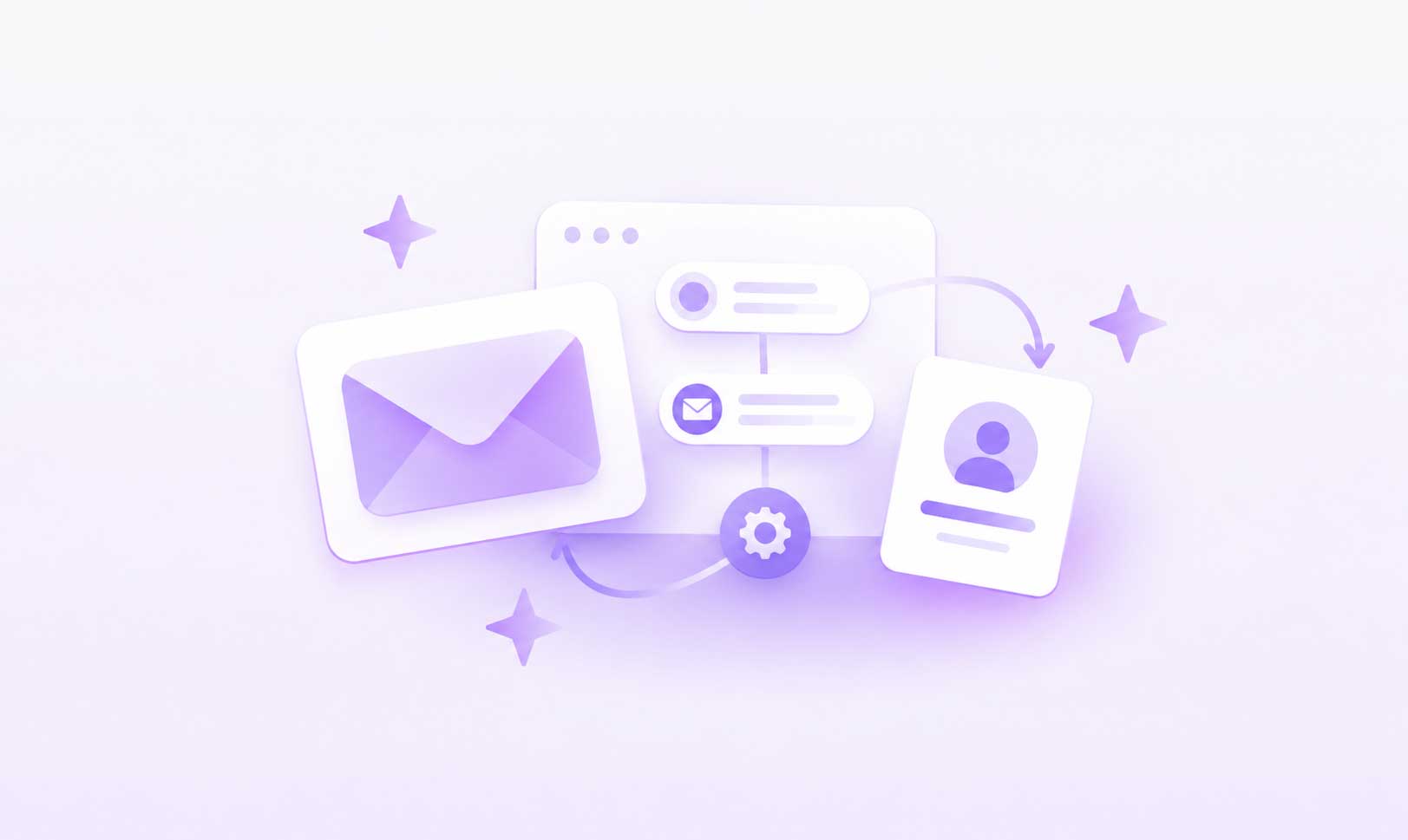 Abstract customer card representing lifecycle communication and CRM context