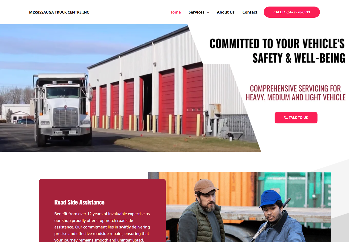 Mississauga Truck Centre website homepage