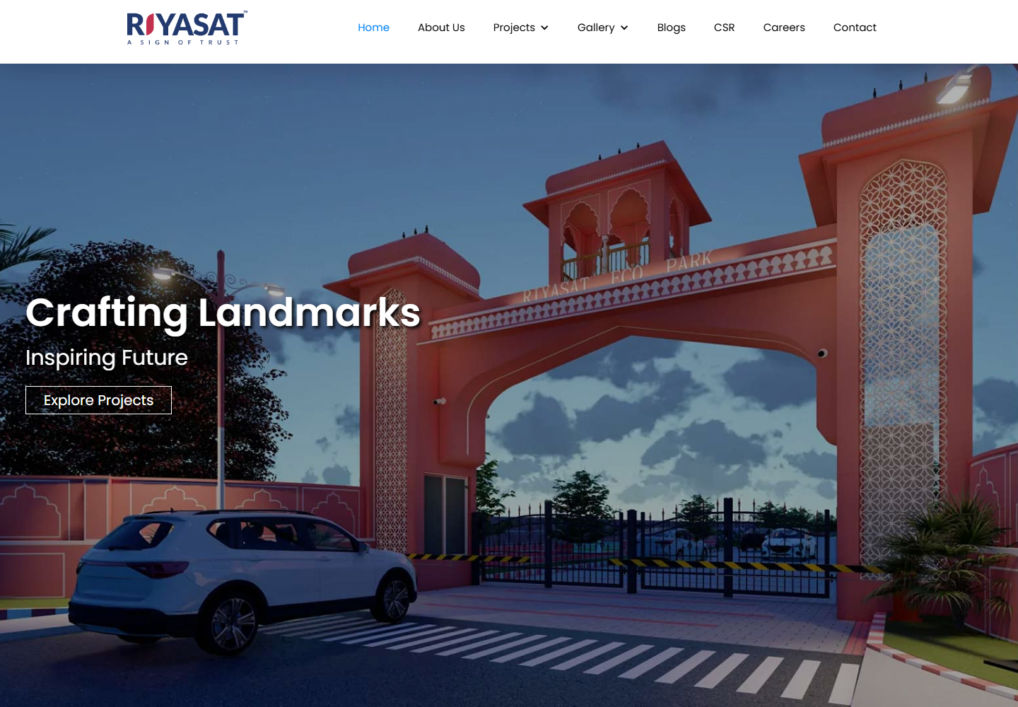 Riyasat Infra website homepage